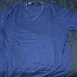Men's Blue V-Neck Sweater